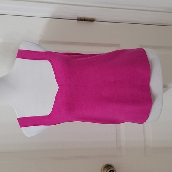 Marled Size XL Magenta Sweetheart Neckline Tank / Sleeveless Knit Sweater NEW - Picture 1 of 12